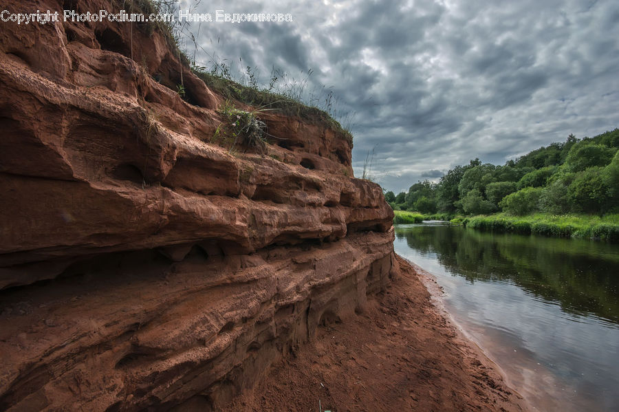 Cliff, Outdoors, Landscape, Nature, Scenery, River, Water