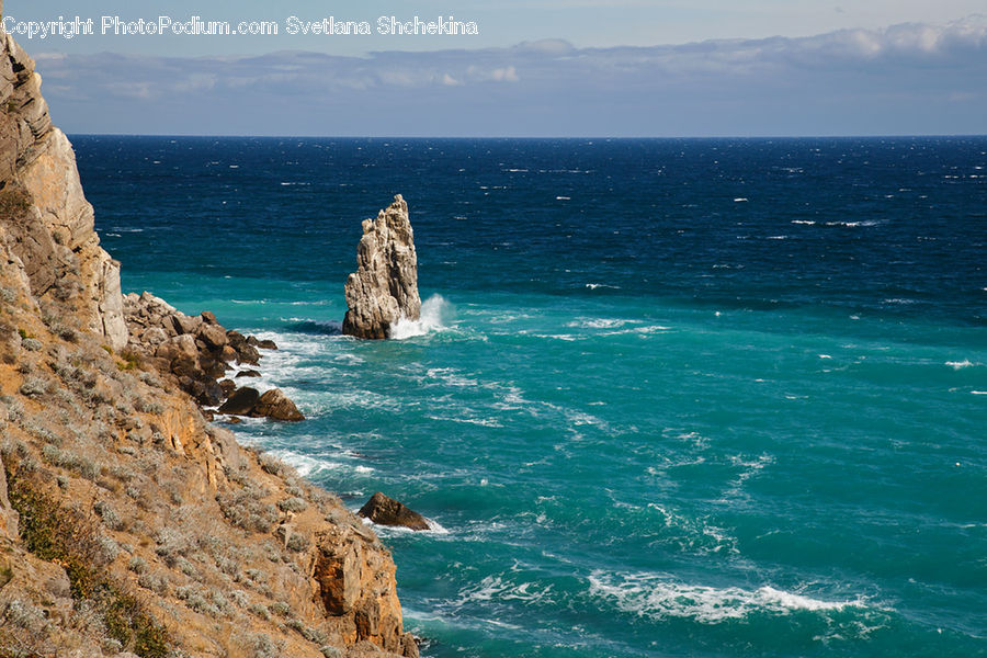 Cliff, Outdoors, Ocean, Sea, Water, Promontory, Beach