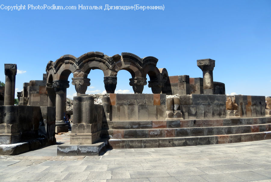 Castle, Fort, Column, Pillar, Ruins, Architecture, Downtown