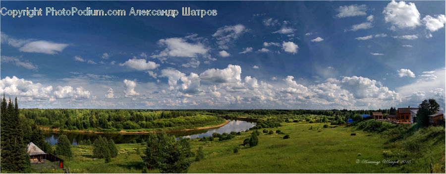 Cloud, Cumulus, Sky, Azure Sky, Outdoors, Field, Grass