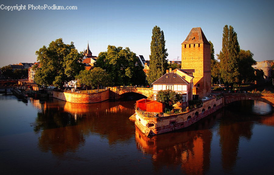 Canal, Outdoors, River, Water, Architecture, Castle, Fort
