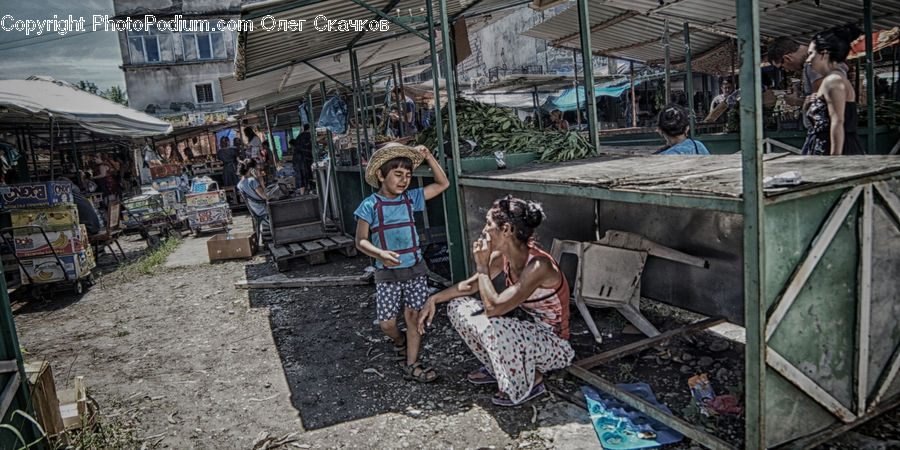 People, Person, Human, Bazaar, Market, Downtown, Slum