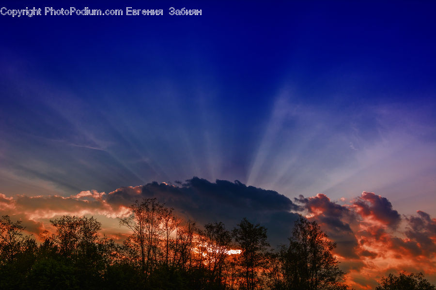 Dawn, Dusk, Sky, Sunrise, Sunset, Red Sky, Azure Sky