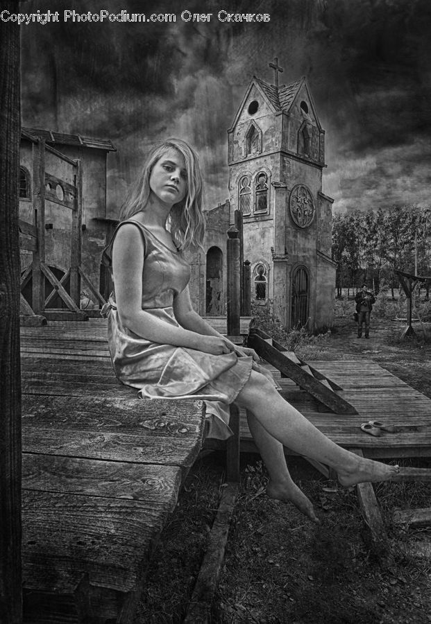 People, Person, Human, Bench, Female, Portrait