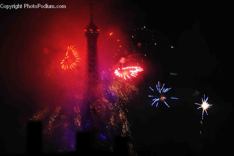 Fireworks, Night, Lighting, Glitter, Light, Bar Counter, Pub