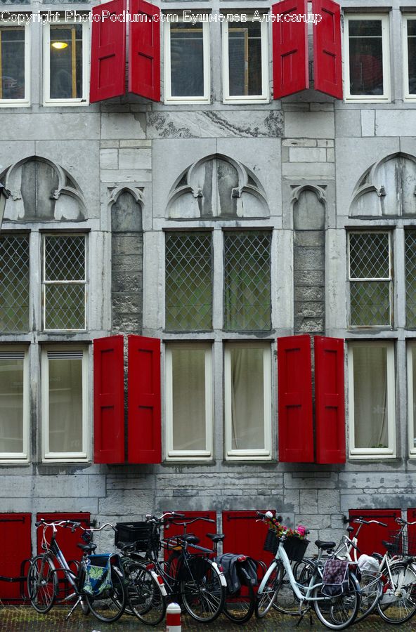 Bicycle, Bike, Vehicle, Window, Arch, Moped, Motor Scooter
