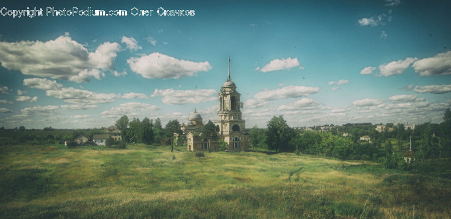 Architecture, Bell Tower, Clock Tower, Tower, Field, Grass, Grassland