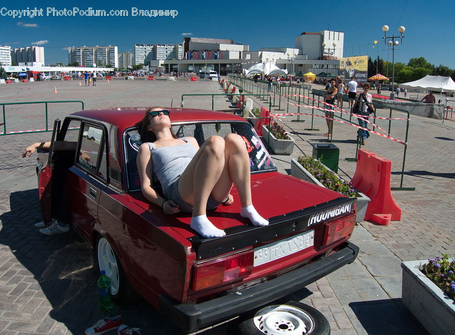 Gutter, Plant, Potted Plant, Automobile, Car, Vehicle, Bikini