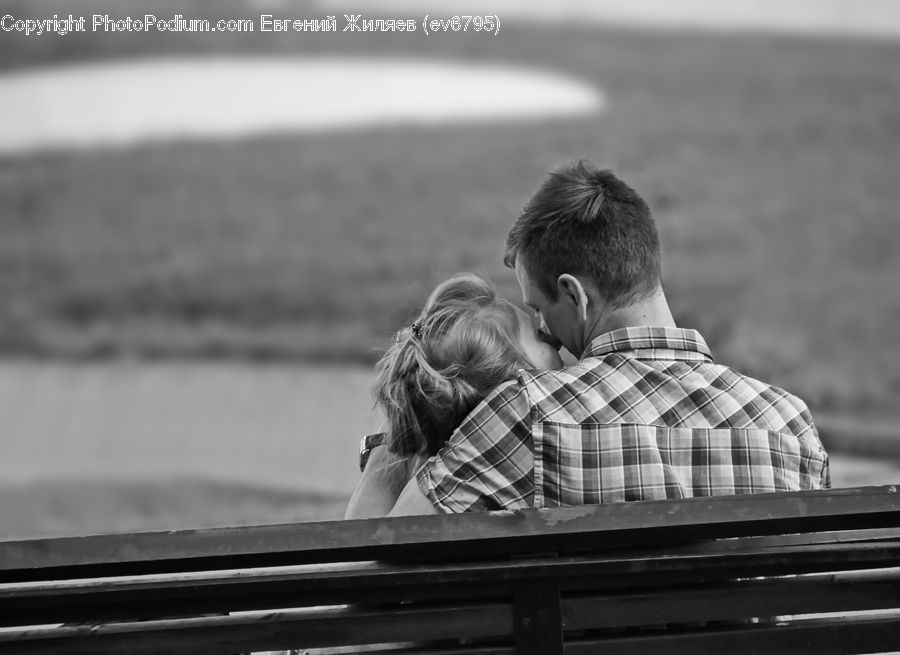 People, Person, Human, Bench, Plaid, Portrait, Selfie