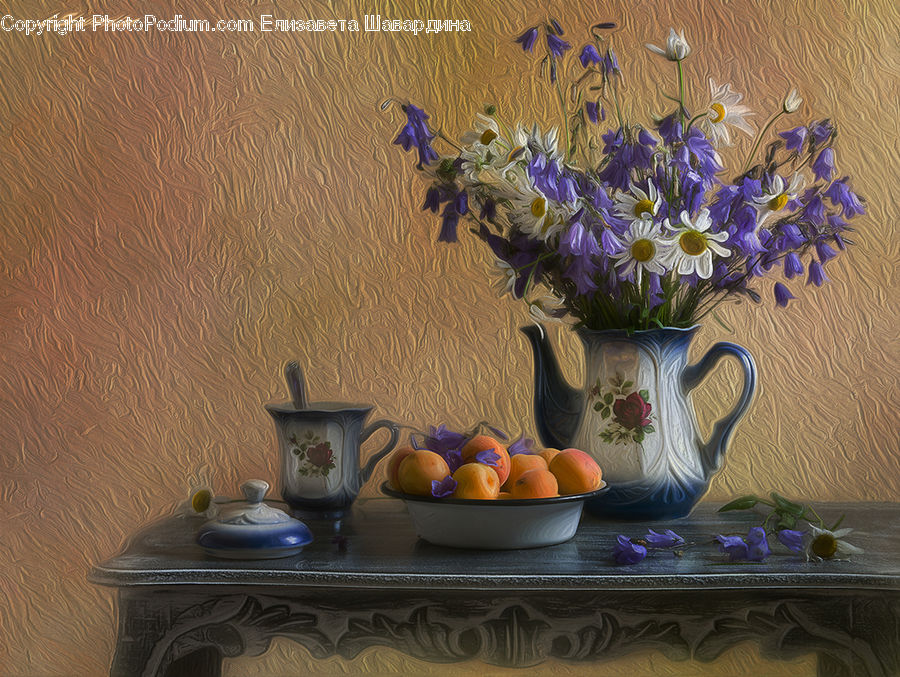 Glass, Goblet, Jar, Porcelain, Vase, Dining Table, Furniture
