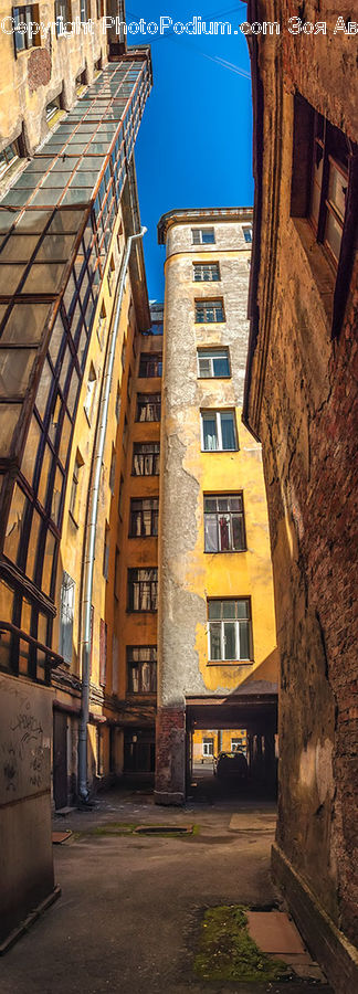 Alley, Alleyway, Road, Street, Town, Apartment Building, Building