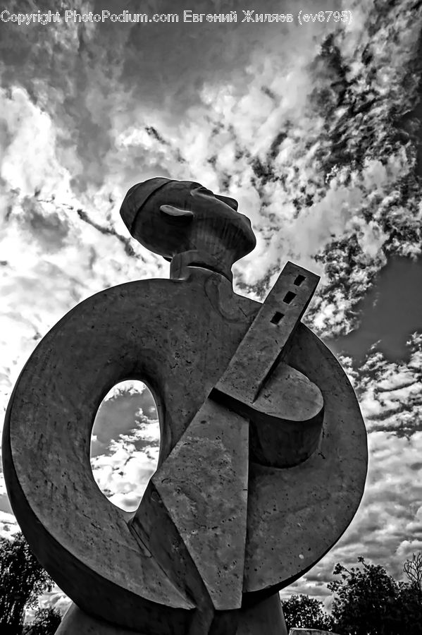 Hole, Art, Sculpture, Statue, Cloud, Cumulus, Sky