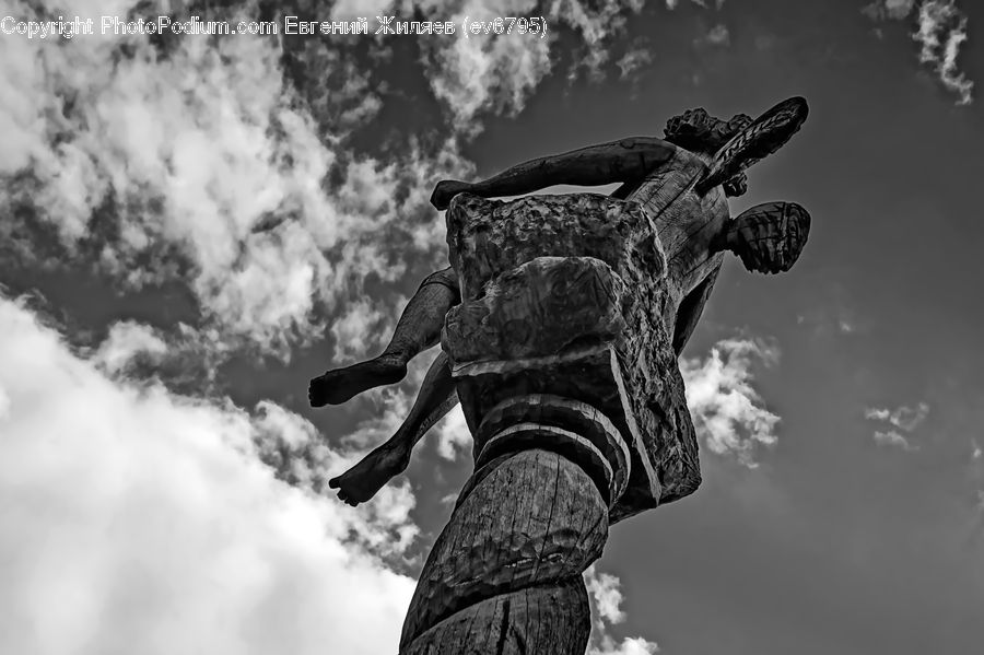 Art, Sculpture, Statue, Gargoyle, Azure Sky, Cloud, Outdoors