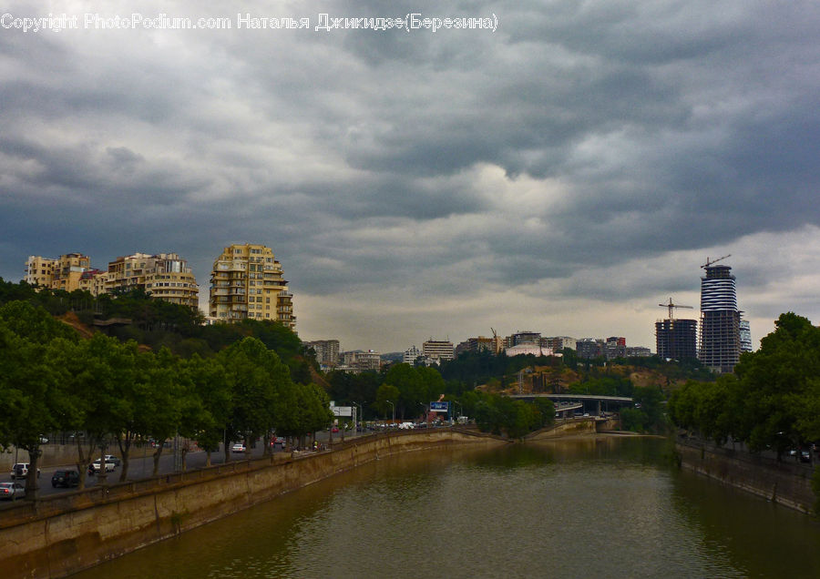 Outdoors, River, Water, Canal, City, Downtown, Urban