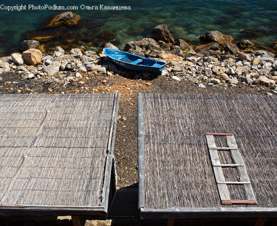 Boat, Dinghy, Soil, Roof, Dock, Landing, Pier