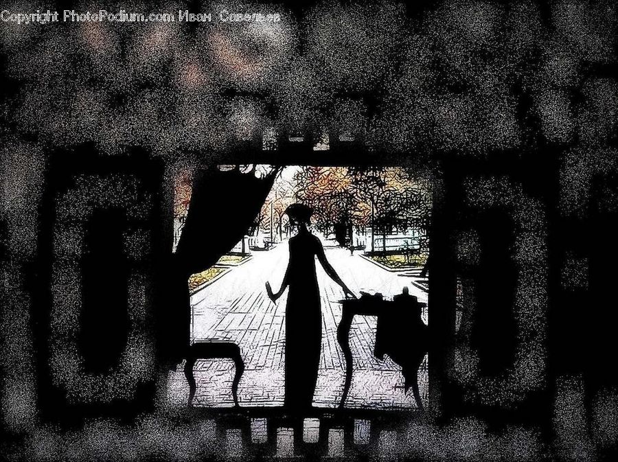 Silhouette, Brick, Flyer, Poster, Brochure, Art, Modern Art