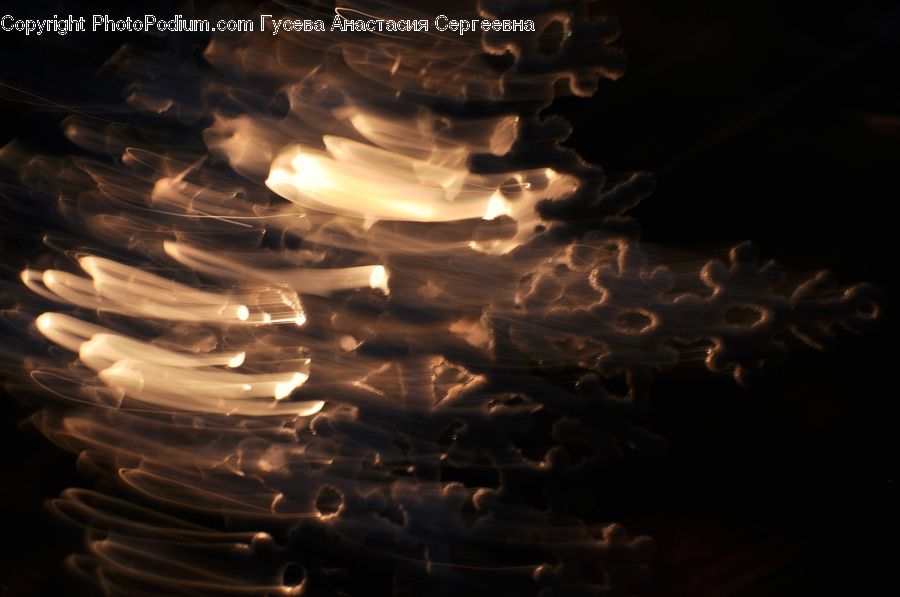 Fire, Flame, Light Fixture, Fractal, Light, Night, Outdoors