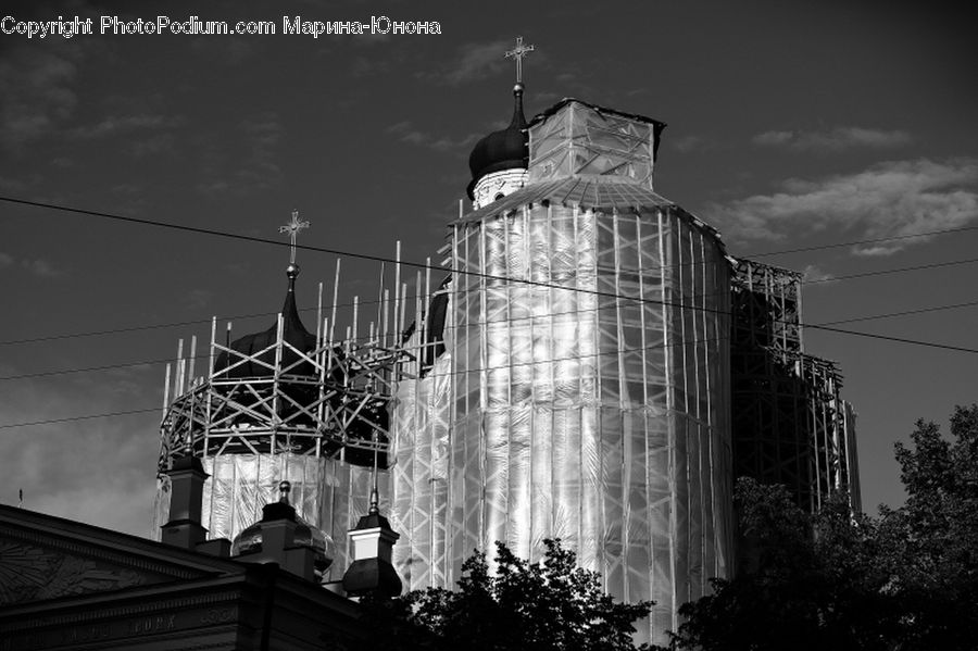 Night, Outdoors, Architecture, Tower, Cathedral, Church, Worship
