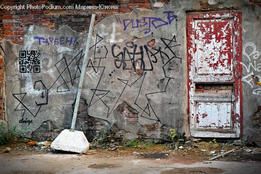 Art, Graffiti, Mural, Wall, Brick, Fence, Rubble