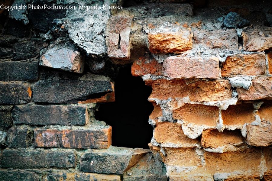 Brick, Rock, Soil, Ruins