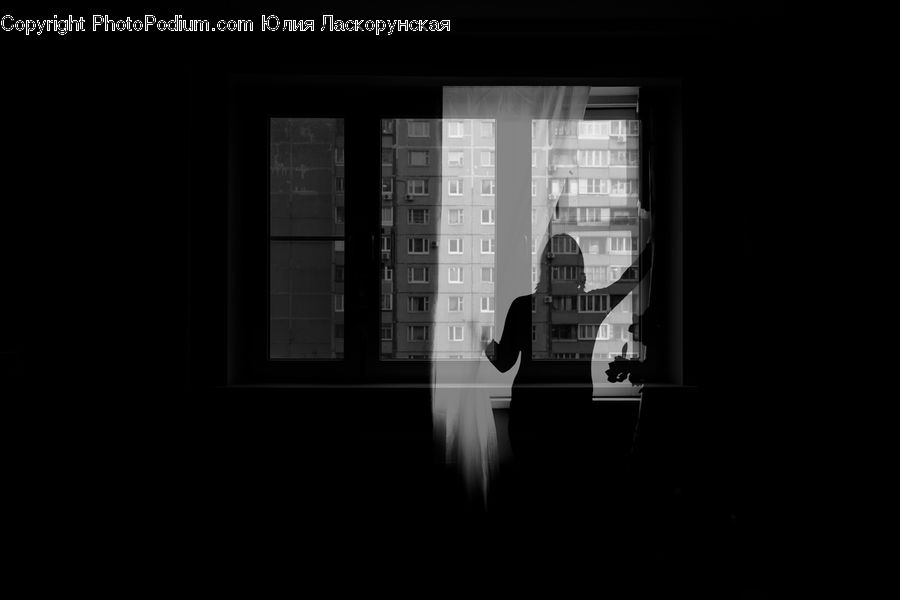 Silhouette, Building, City, High Rise, Apartment Building, Lighting, Downtown