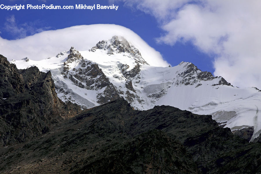 Arctic, Glacier, Ice, Mountain, Outdoors, Snow, Crest