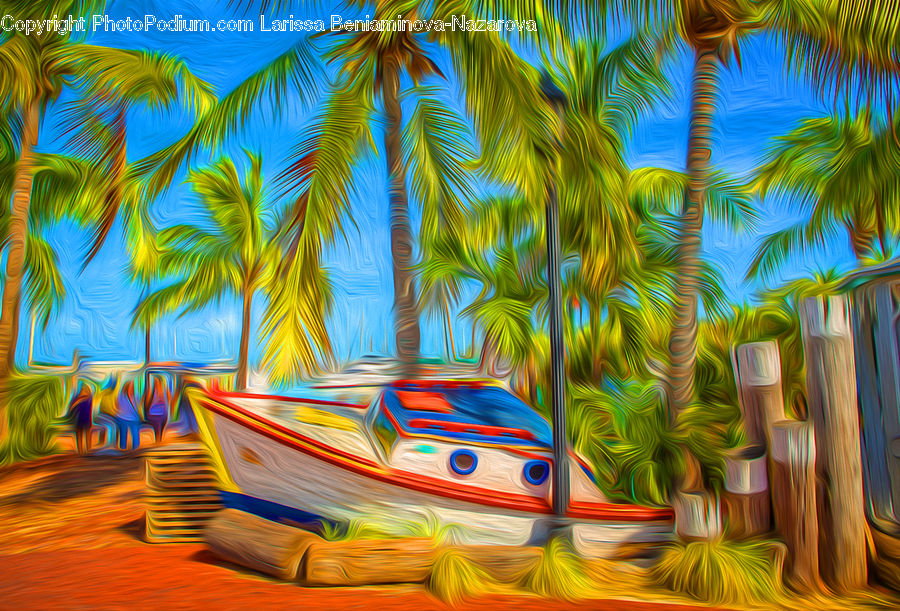 Art, Palm Tree, Plant, Tree, Beach, Coast, Outdoors