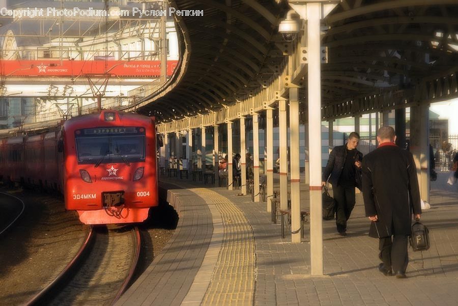 People, Person, Human, Train, Vehicle, Clothing, Overcoat