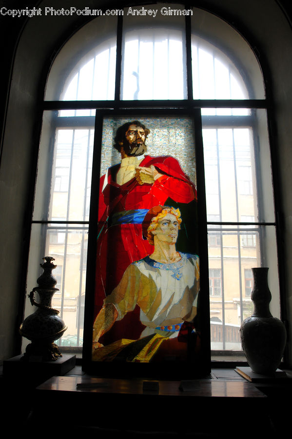 People, Person, Human, Art, Stained Glass, Clown, Performer