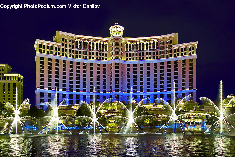 Building, Hotel, Fountain, Water, Shop, Shopping Mall, Housing