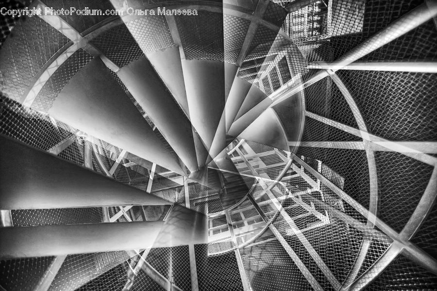 Spiral, City, Downtown, Urban, Lighting, Architecture