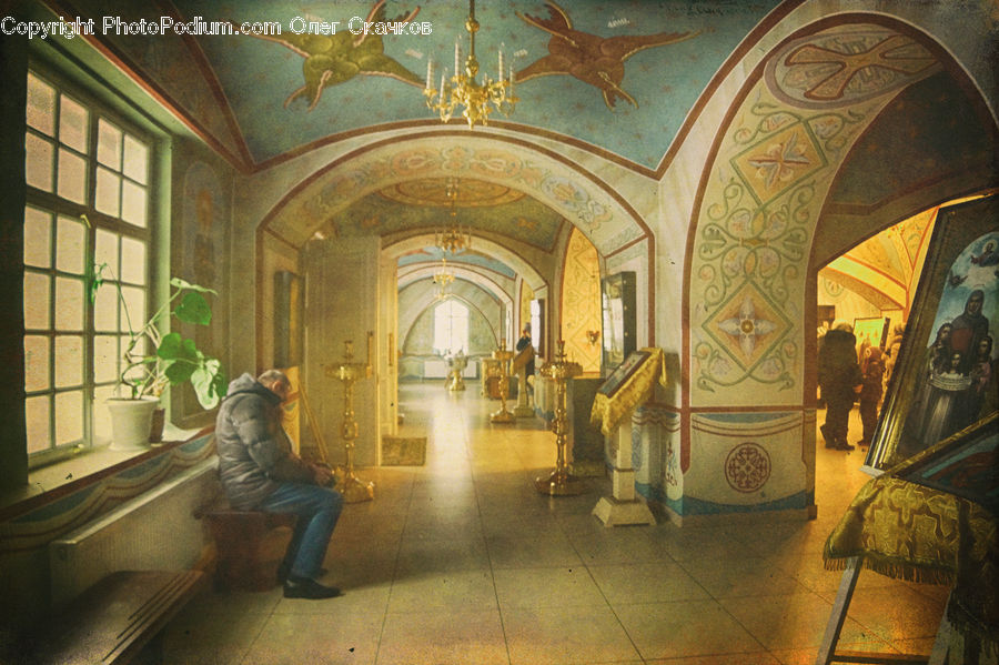 Plant, Potted Plant, Crypt, Art, Corridor, Indoors, Lobby