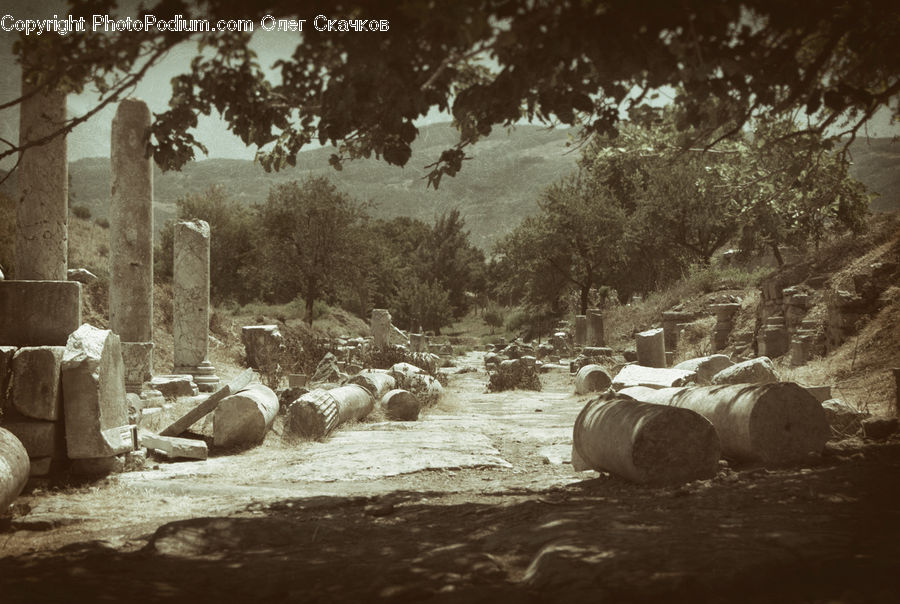 Ruins, Chair, Furniture, Pipeline, Tomb, Brick, Mining