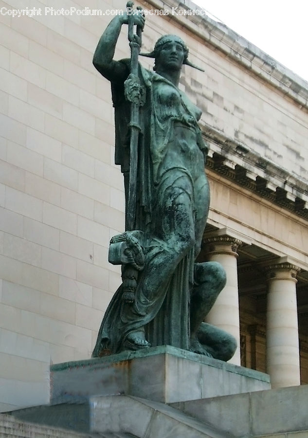 Art, Sculpture, Statue, Gargoyle, Angel, Archangel, Building