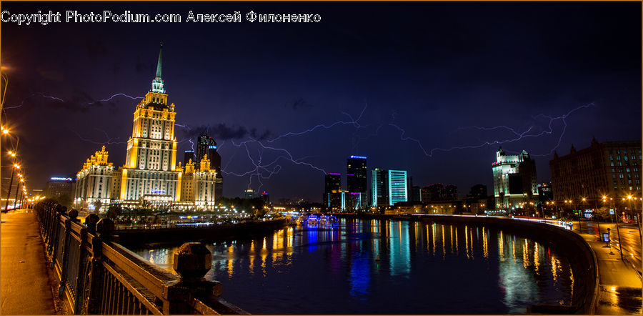 Night, Outdoors, City, Downtown, Parliament, Dock, Pier