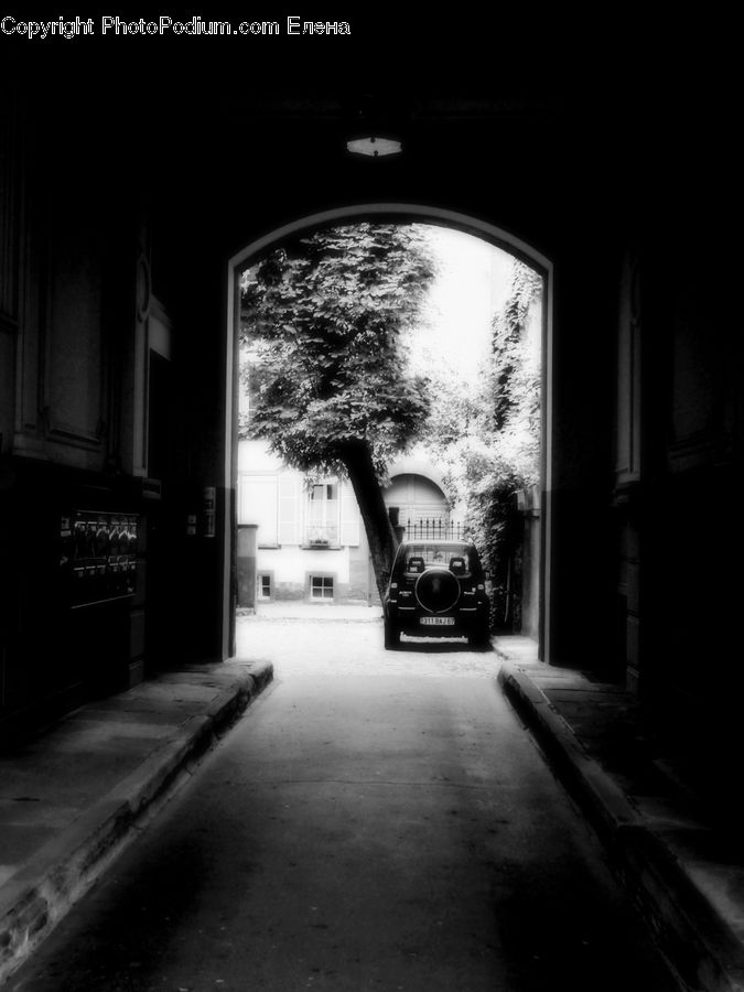 Alley, Alleyway, Road, Street, Town, Night, Outdoors