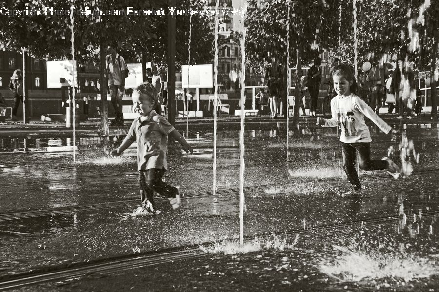 Human, People, Person, Fountain, Water, Park, Female