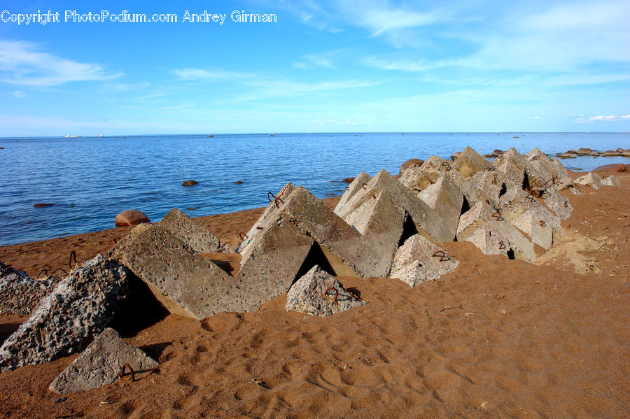 Coast, Outdoors, Sea, Water, Beach, Rubble, Rock