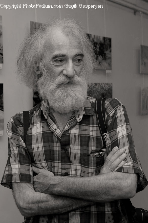 People, Person, Human, Plaid, Beard, Hair, Plant