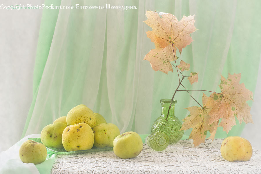 Fruit, Quince, Grapes, Citrus Fruit, Pomelo, Glass, Goblet