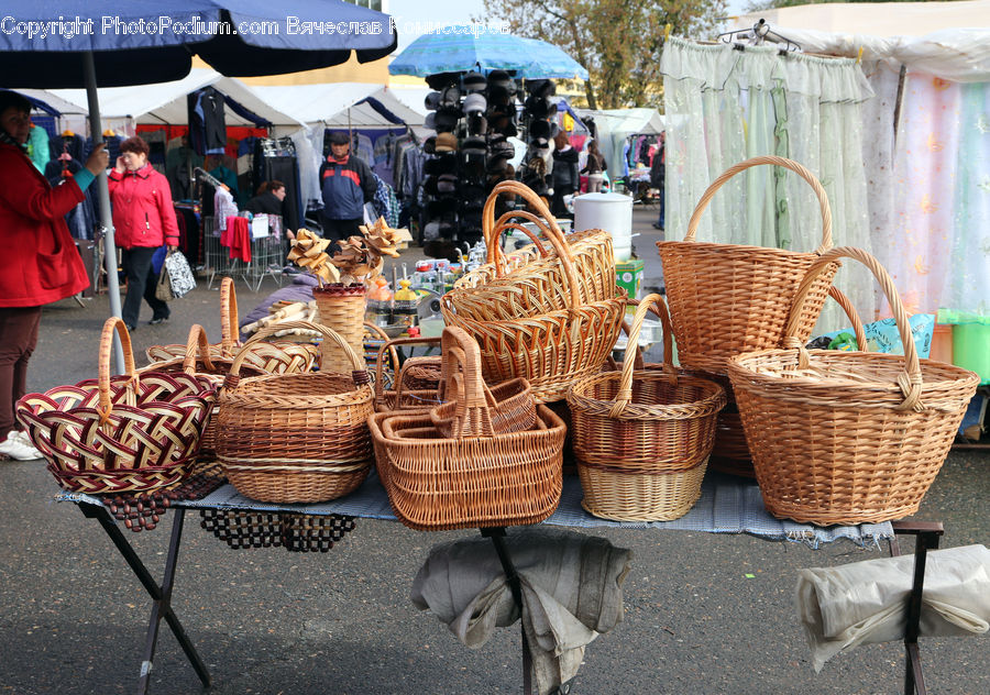 Basket, Chair, Furniture, Bazaar, Market