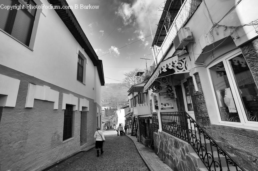 Triangle, Alley, Alleyway, Road, Street, Town, Building