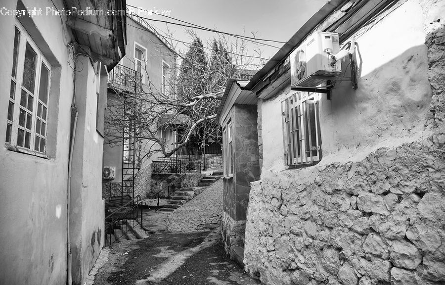 Alley, Alleyway, Road, Street, Town, Rubble, Brick
