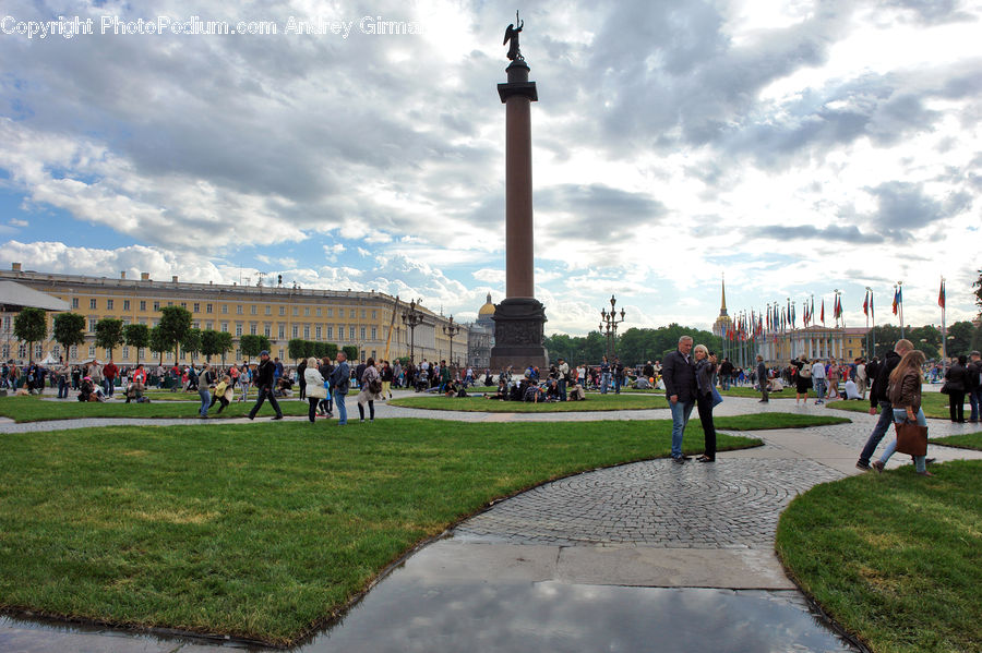 Campus, Architecture, Downtown, Plaza, Town Square, Town, Crowd