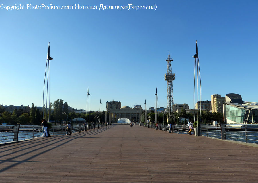 Boardwalk, Deck, Path, Sidewalk, Walkway, Building, Office Building