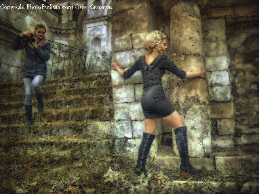 Human, People, Person, Kicking, Blonde, Female, Woman