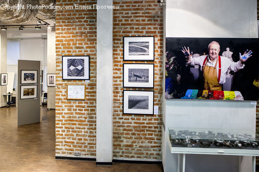 Art, Art Gallery, Kicking, Collage, Poster, Brick, Monitor