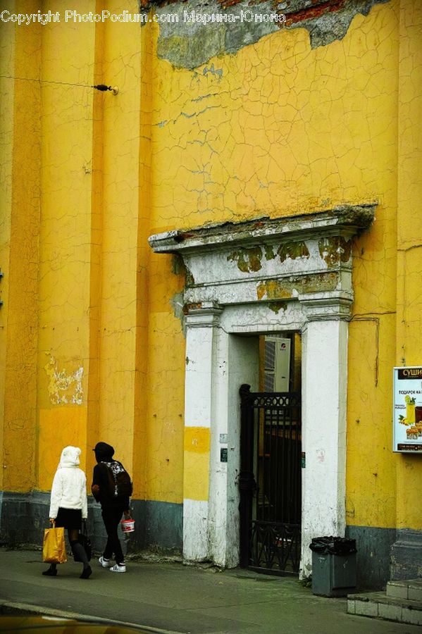 People, Person, Human, Column, Pillar, Brick, Building