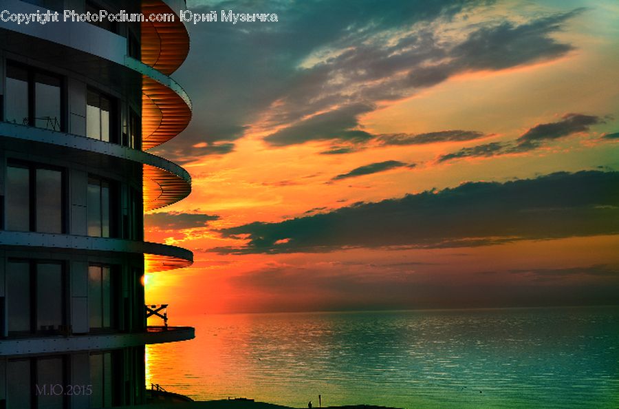 Dusk, Outdoors, Sky, Sunlight, Sunrise, Sunset, Building