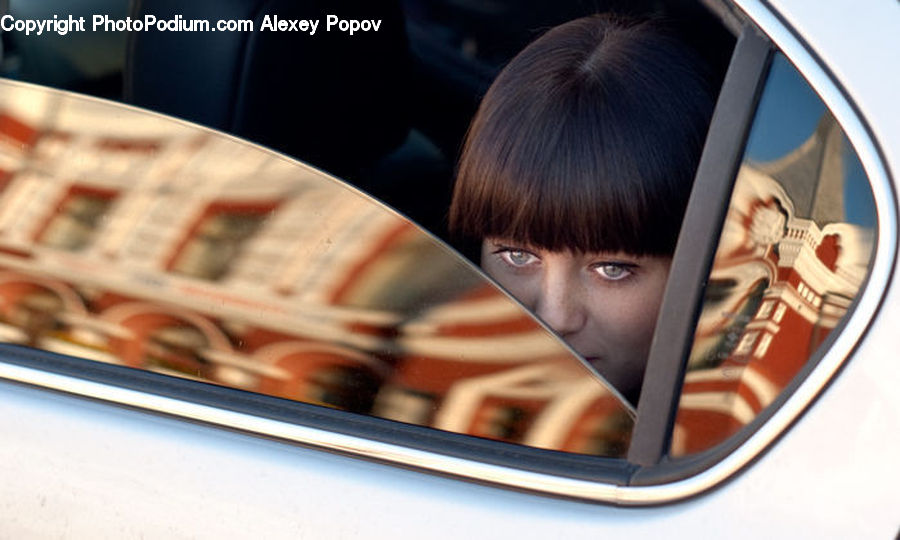 Car Mirror, Mirror, People, Person, Human, Computer, Electronics